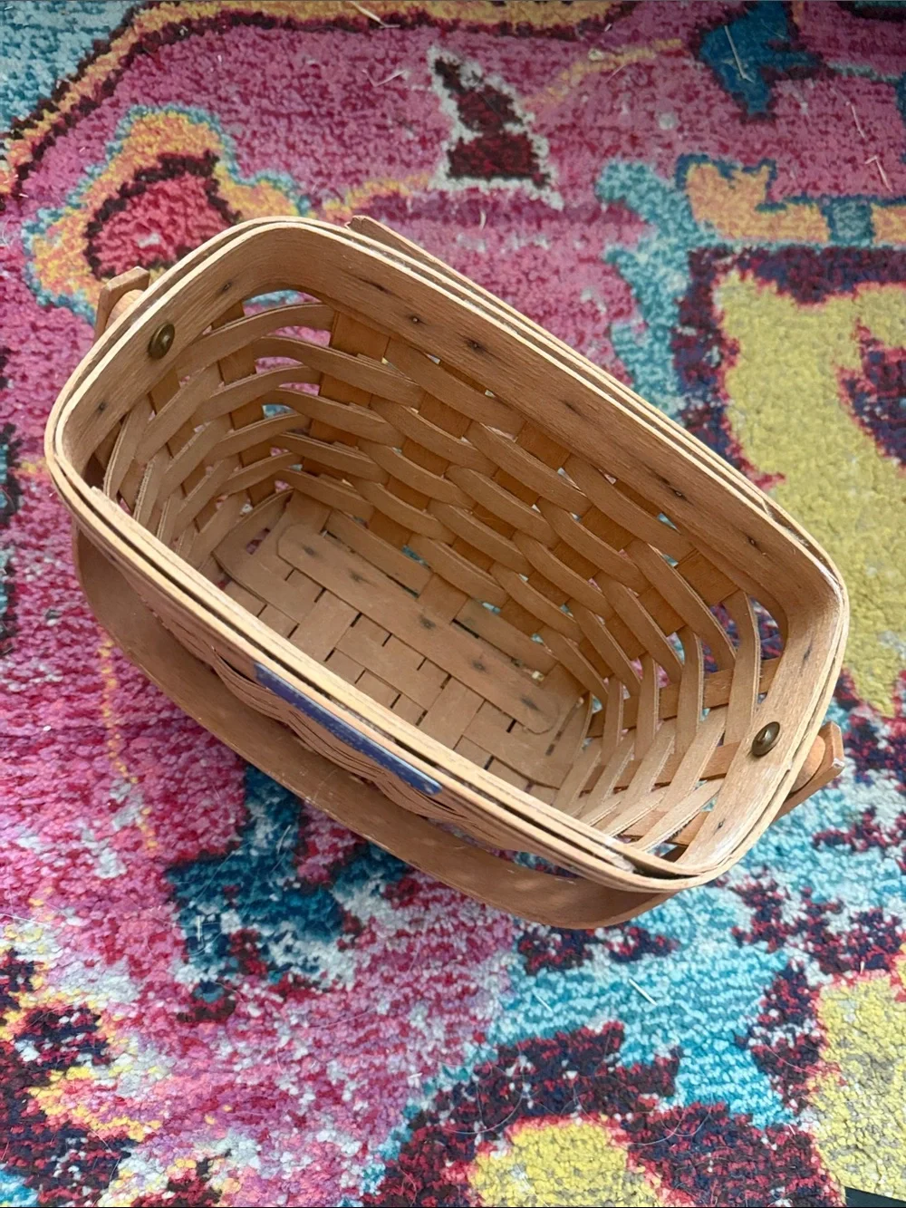 Vintage Signed by Grandma Bonnie Longaberger 1990 Tour Basket Handwoven Basket
